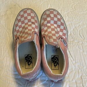 Girls pink checkerboard Vans size 13.